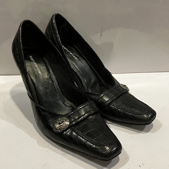 Naturalizer Women's Shoes Heels Pumps Black Leather Size 9 EUC - Picture 2 of 9